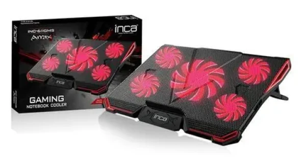 INCA INC-611GMS / Chladiaci podstavec pre notebook / 5x ventilátor / LED podsvietenie / 2x USB / do 17 palcov (INC-611GMS)
