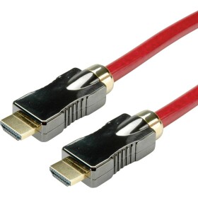 Roline HDMI prepojovací kábel Zástrčka HDMI-A, Zástrčka HDMI-A 3.00 m červená (jasná) 11.04.5903 Ultra HD (8K) HDMI kábel; 11.04.5903