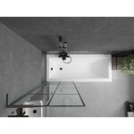 MEXEN/S - Next L vaňová zástena FIX 70 x 150, čierna vzor, grafit metal 895-070-000-03-77-95