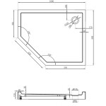 MEXEN - Flow+ päťboká sprchová vanička pravá 100 x 80, biela lesk 46P108010RH
