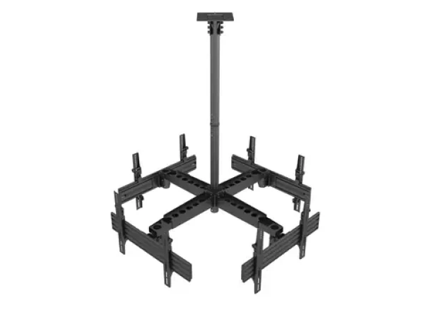 Equip čierna / Stropný držiak TV / pre 4 displeje / 32-65" / VESA 600x400 / nosnosť 120 kg (650372)