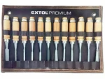 Extol- Premium Dláta rezbárska súprava 12ks | dĺžka 200 mm | CrV (EX8812405)