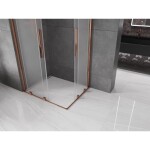 MEXEN/S - Velar Duo sprchovací kút, posuvné dvere 90 x 80, dekor, ružové zlato 871-090-080-32-60
