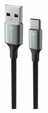 Swissten TEXTILE II dátový kábel USB - USB-C 1.5m čierna (71521309)