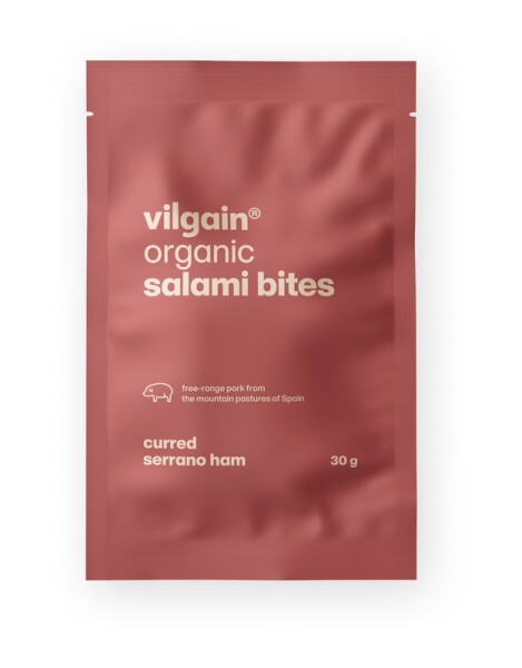 Vilgain Salami Bites BIO – údená šunka serrano 30 g