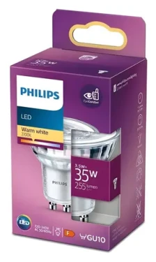 Philips Classic LED žiarovka GU10 teplá biela / Bodová žiarovka / GU10 / 36° / Energetická trieda F (929001217855)