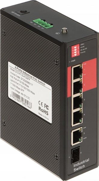 NoName SWITCH PRZEMYSŁOWY POE GTX-P1-5-41GSFP 4-PORTOWY SFP