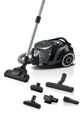 BOSCH Serie 6 BGC41XSIL čierna / Bezvreckový vysávač / 700 W / 2,4 l / rádius 10 m / 68 dB (BGC41XSIL)
