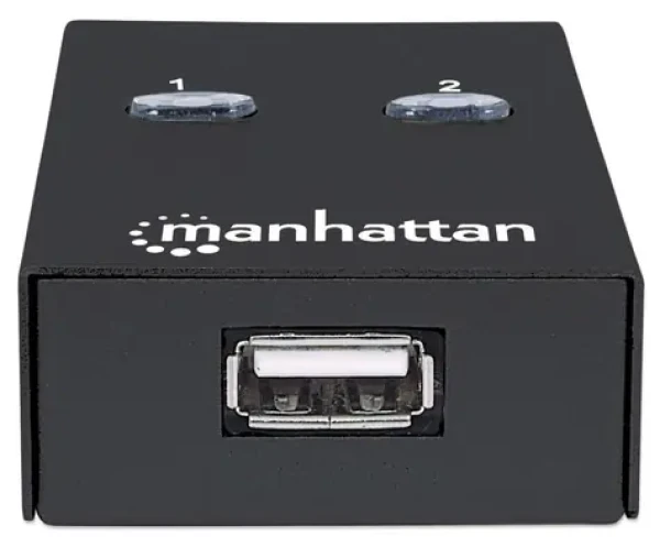 Manhattan USB prepínač 2- Port biela / USB prepínač / 2x USB 2.0 / kábel 1,5 m / LED indikácia (162005)