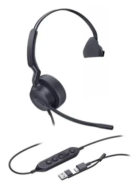 Yealink UH42 Mono UC čierna / Mono náhlavná súprava / mikrofón / USB-C USB-A / kábel 2,15 m (1308217)