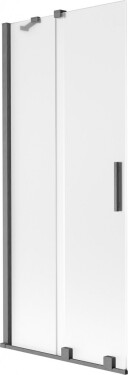 MEXEN/S - Velar dvojkrídlová posuvná vaňová zástena 80 x 150, dekor, grafit kartáčovaná 896-080-000-31-66