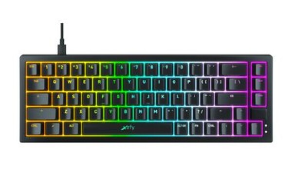 XTRFY K5 RGB čierna / Herná klávesnica / mechanická / spínače Kailh Red / USB-C / 2m / US Layout (K5-RGB-CPT-BLACK-R-US)