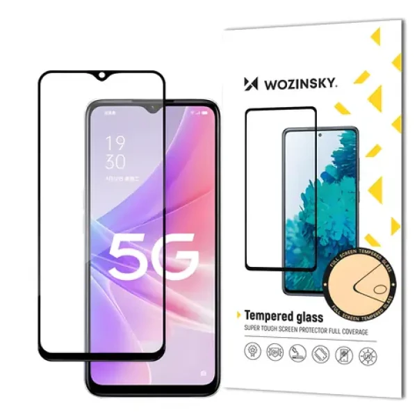 Wozinsky Ochranné tvrdené sklo pre Realme Narzo 50 čierna / Tvrdené sklo / Full Glue / Lepenie cez celý displej