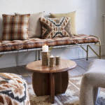 MADAM STOLTZ Prešívaný matrac Checked Pumpkin Spice 45 × 125 cm