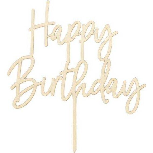 PartyDeco zapichovacie dekorácie na tortu drevená Happy Birthday KPT57-100 tortis - PartyDeco - PartyDeco