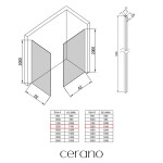 CERANO - Sprchová zástena Walk-in Crystal TL/P - 10 mm - bezvzperový systém - chróm, grafitové sklo - 120x120x200 CER-8050BD80435
