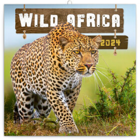 Presco Group Poznámkový kalendár Divoká Afrika 2024 - Kalendarium: západná / 30 × 30 cm (PGP-32548-Z)