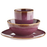 MADAM STOLTZ Dezertný tanier Plum Reactive Glaze Ø 16 cm