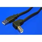 Wiretek Kábel USB2.0 AB 2m (AM/BM) čierny, lomený konektor B (11.92.8821)