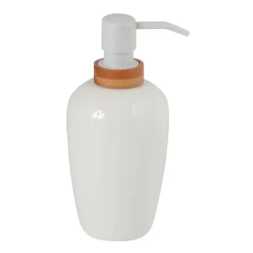 MSV OSLO dávkovač mydla biely / plast / bambus / 430 ml