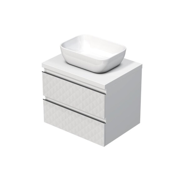 Kúpeľňová skrinka s krycou doskou SAT Cube Way 60x47,5x46 cm biela mat CUBE3D46602ZBKD CUBE3D46602ZBKD