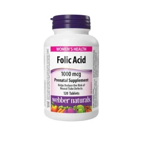 Webber Naturals Folic Acid 1000 mcg 120 tbl (18957)