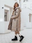 Dámska prechodná bunda ORVITA prešívaná s kapucňou béžová FashionStreet TY5026 M