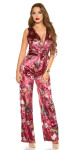 Sexy KouCla jumpsuit velvet look with floral print