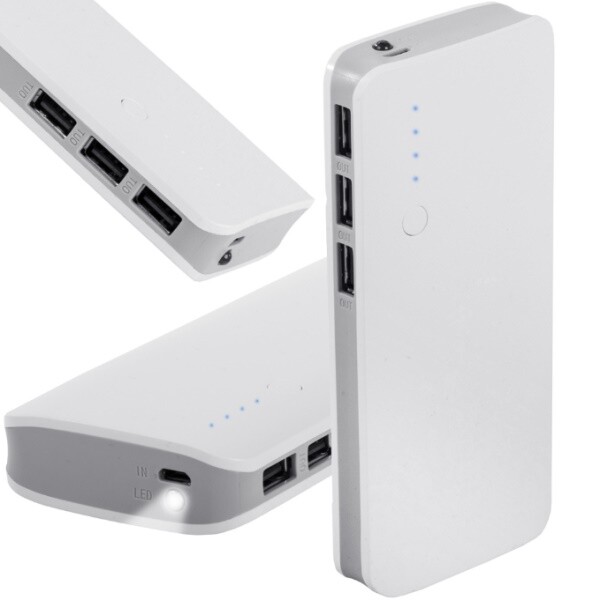 Verk Powerbanka 10 000mAh 3X USB biela
