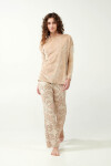 Vamp - Dámske pyžamo so zamatovým vrchným dielom 21092 - Vamp beige XL