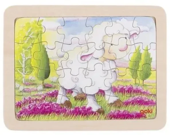 GOKI Drevené puzzle Ovečka