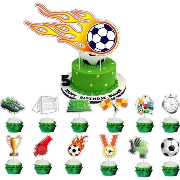 Zápich do torty a muffins 13 ks futbal - Cakesicq - Cakesicq