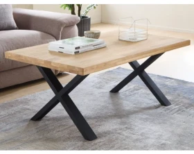 Konferenčný stolík z dubového dreva Chris X, 110x70 cm%