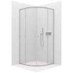 CERANO - Sprchovací kút Orso L/P - 6 mm - štvrťkruh - R550 - chróm, transparentné sklo - 80x80x195 - posuvný CER-476852