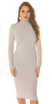 Sexy Koucla Basic Midi Knit Dress with Turtleneck Einheitsgroesse