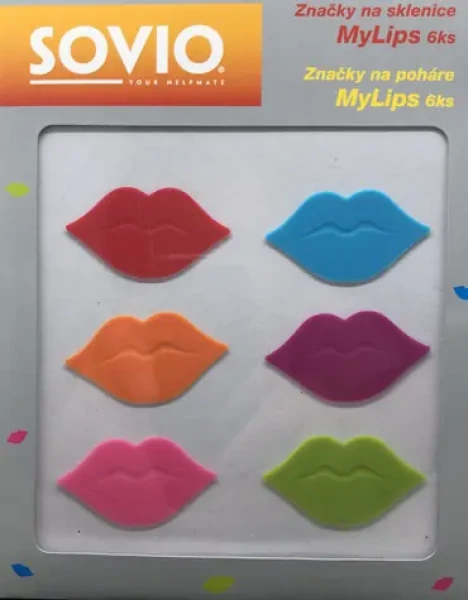SOVIO SVML6 Značky na poháre MyLips 6ks (SVML6-1418)