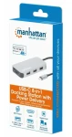 Manhattan USB-C 8v1 dokovacia stanica strieborná / Dokovacia stanica / HDMI 4K / RJ45 / 3x USB-A / PD 100W (130615)