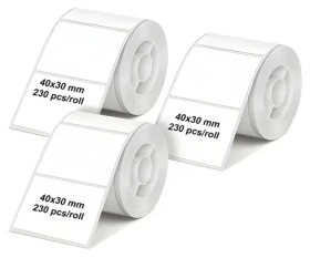 Olympia Etikety pre PM220 40 x 30 mm biela / Etikety v kotúči / 230ks / balenie 3role (6321)
