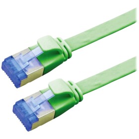 Value 21.99.2145 RJ45 sieťové káble, prepojovacie káble CAT 6A F/UTP 5.00 m zelená tienený, plochý, pozlátené kontakty 1 ks; 21.99.2145