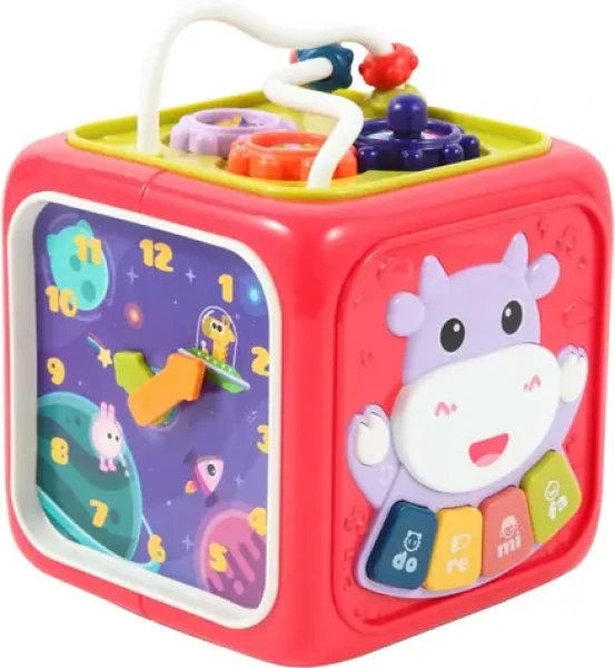 CHIPOLINO Motorická kocka 6v1 Animals červená