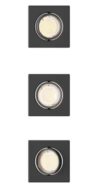 Philips Peridot Rec Kit Sq čierna / Vstavané bodové svietidlo / 3 ks / GU10 / 7W / IP20 (SKL000509982)