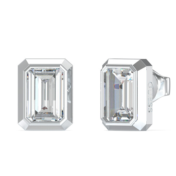 Guess Hranaté oceľové náušnice 4G Light JUBE05250JWRHT/U