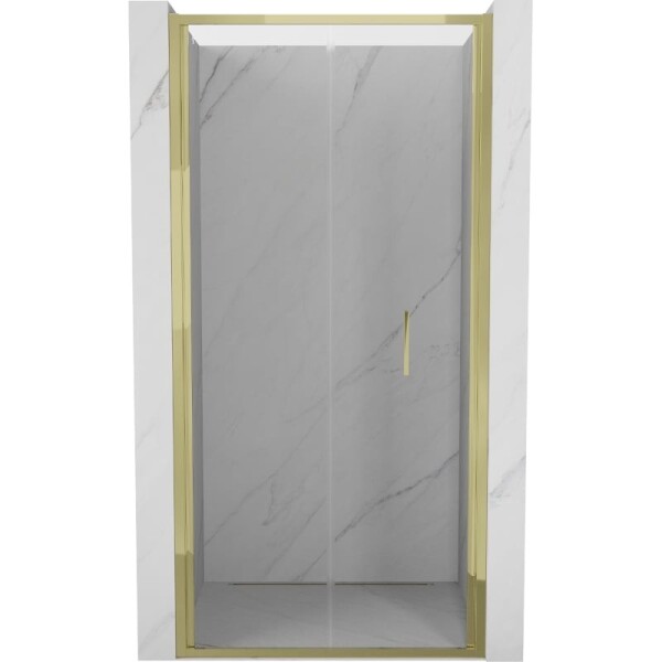 MEXEN - Exo skladacie sprchové dvere 120, transparent, zlatá 816-120-000-50-00