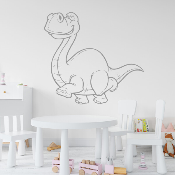 Veselá Stena Samolepka Brontosaurus Farba: šedá, Veľkosť: 40 x 38 cm