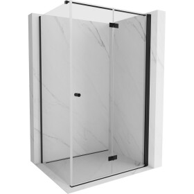 MEXEN/S - Mist-F sprchovací kút skladacie dvere pravá 75 x 120, transparent, čierna 8A6T-075-120-70-00-P