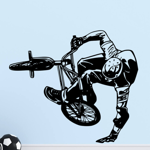 Veselá Stena Samolepka BMX Freestyle Farba: černá, Veľkosť: 100 x 87 cm