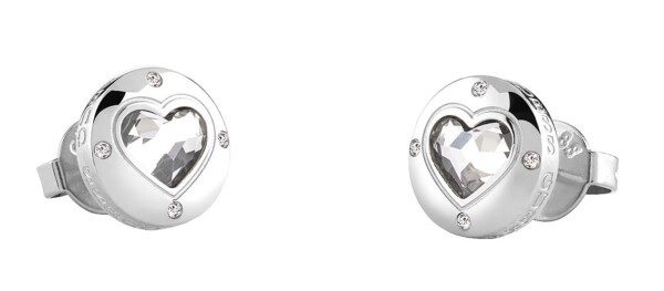 Guess Romantické oceľové náušnice Rolling Hearts JUBE03349JWRHT