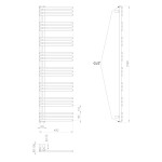 AQUALINE - POSEIDON vykurovacie teleso 450x1540, čierna mat PS415B