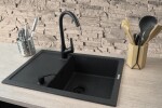 DEANTE DEANTE - Corio grafit - Granitový drez vrátane batérie, 1 - bowl s odkvapkávačom - with dispenser ZRCC2113