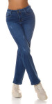 Sexy Highwaist Push up used look flarred Jeans denimblue